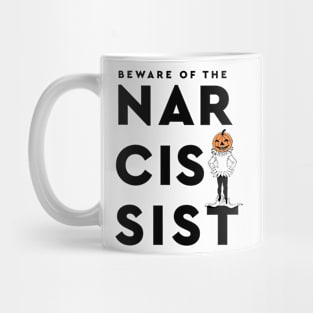 Beware Of The Narcissist Vintage Halloween Pumpkin Bold Typography Mug